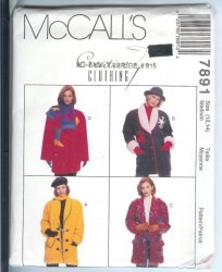 7891 FOLK JACKET COLLAR OR NOT, APPLIQUES,SCARF PATTERN LG,MD